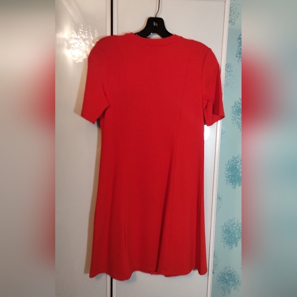 Karen Millen A Line Military Red Mini Dress With Front Zipper Sz 8 - Picture 5 of 7